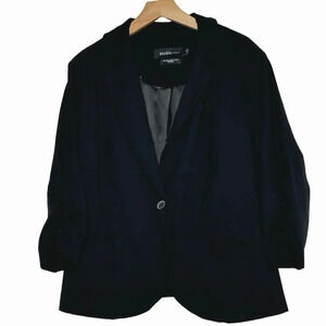 Studio by Torrid black‎ stretch 1 button blazer women's 2X ruched 3/4 sleeve